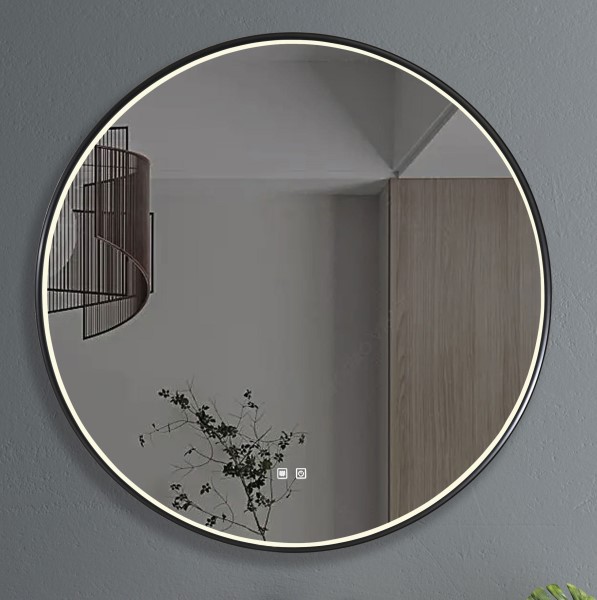 (image for) LED Round Bathroom Mirror - Black